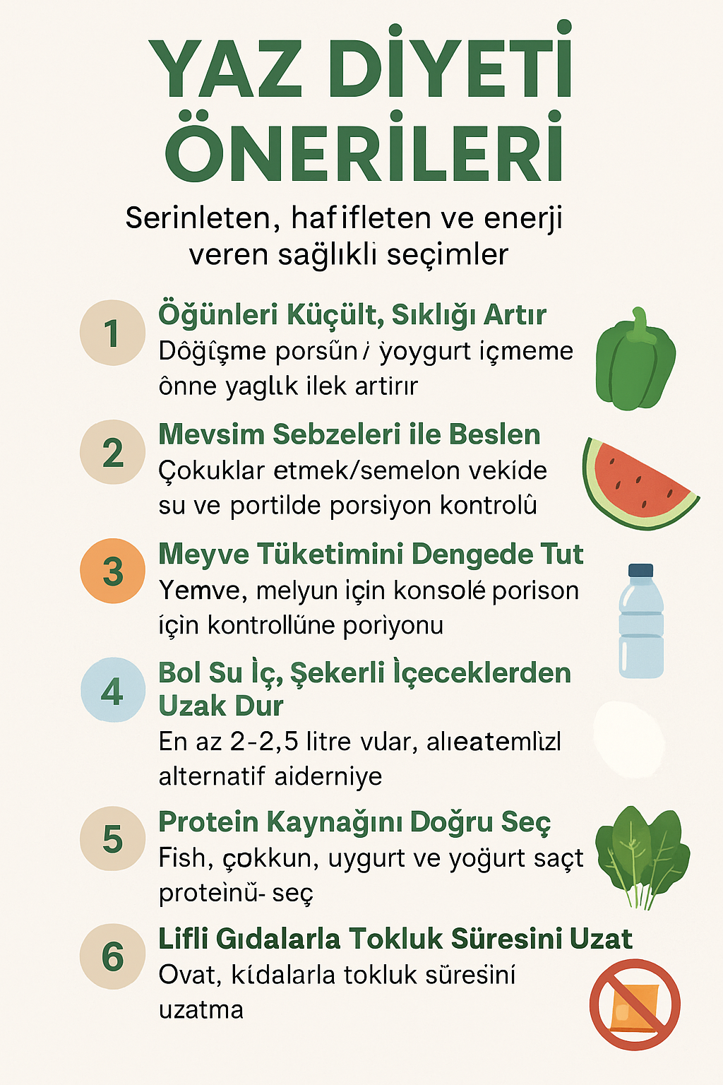yaz diyeti önerileri